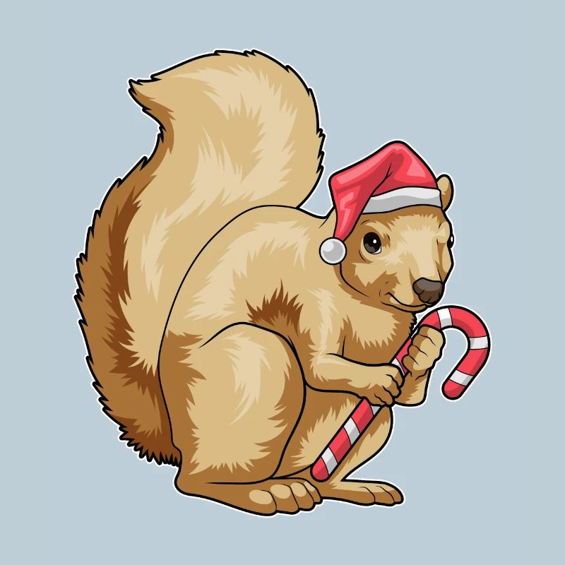 Canne de Noël écureuil