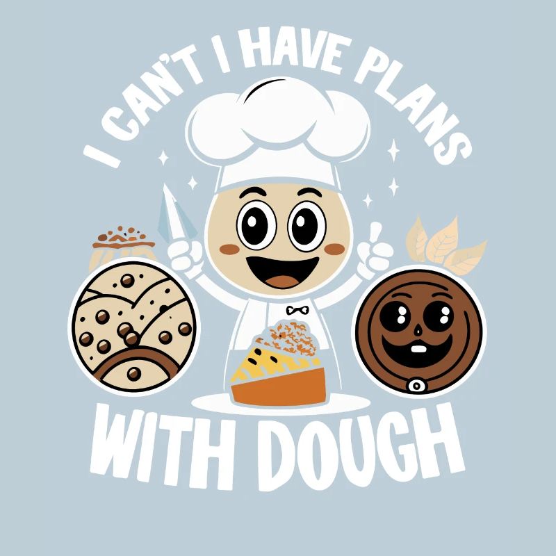 Chef with dough joy
