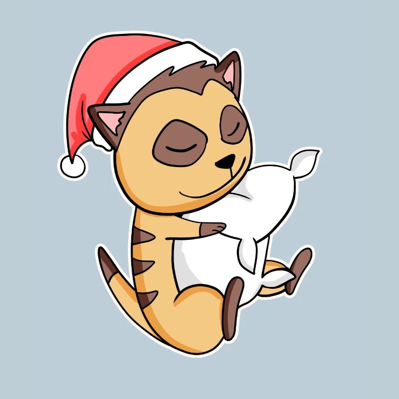 Suricate Mignon Fatigué Dormir à Noël