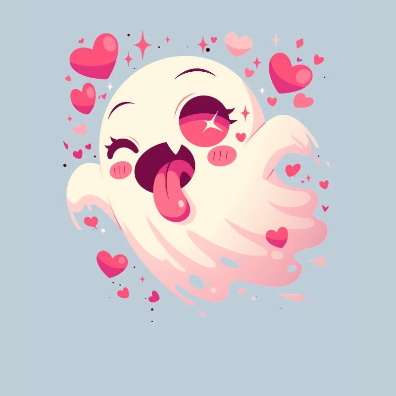 Cute Geist Gespenst Herzchen Halloween Spuk