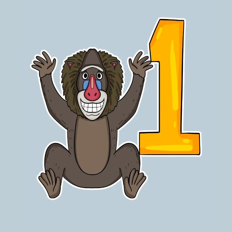 Number 1 Number One - Monkey Motif
