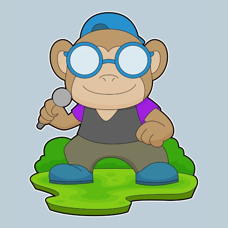 Monkey Singer Microphone Music