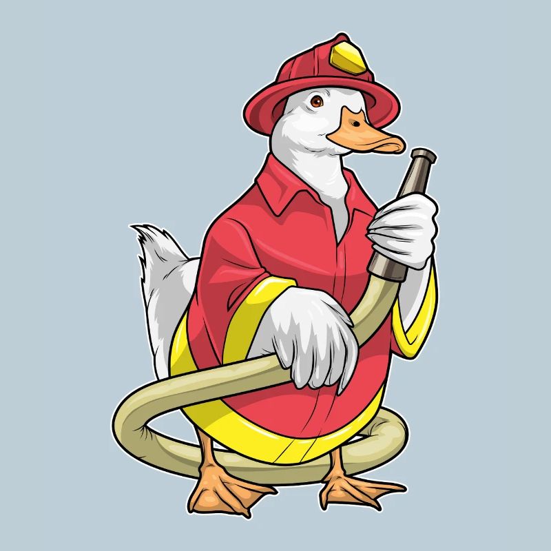 Duck Firefighter Fire Hose Fire Brigade