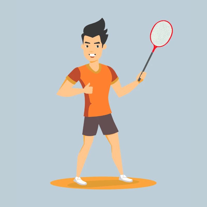 Badmintonspieler Comic Look