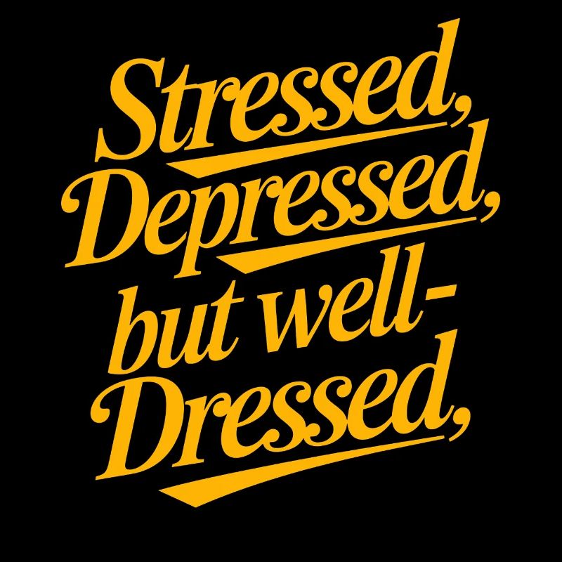 Stressed Depressed but Well-Dressed Funny Quote
