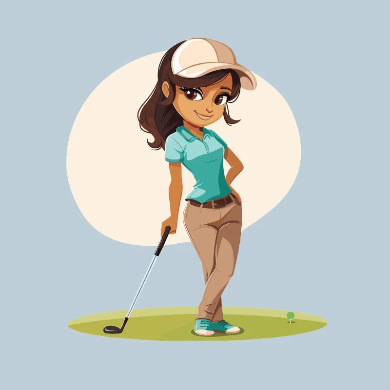 Weiblicher Golfer Comic