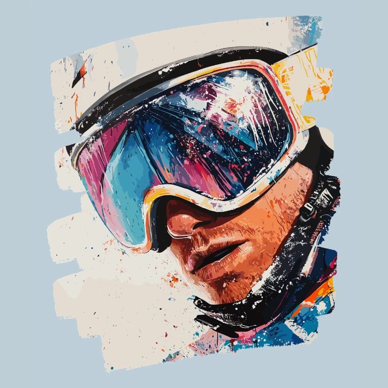 Snowboarder Pulverschnee