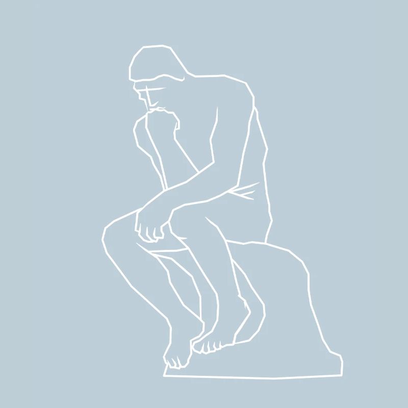 Die Denker-Statue Strichzeichnungen
