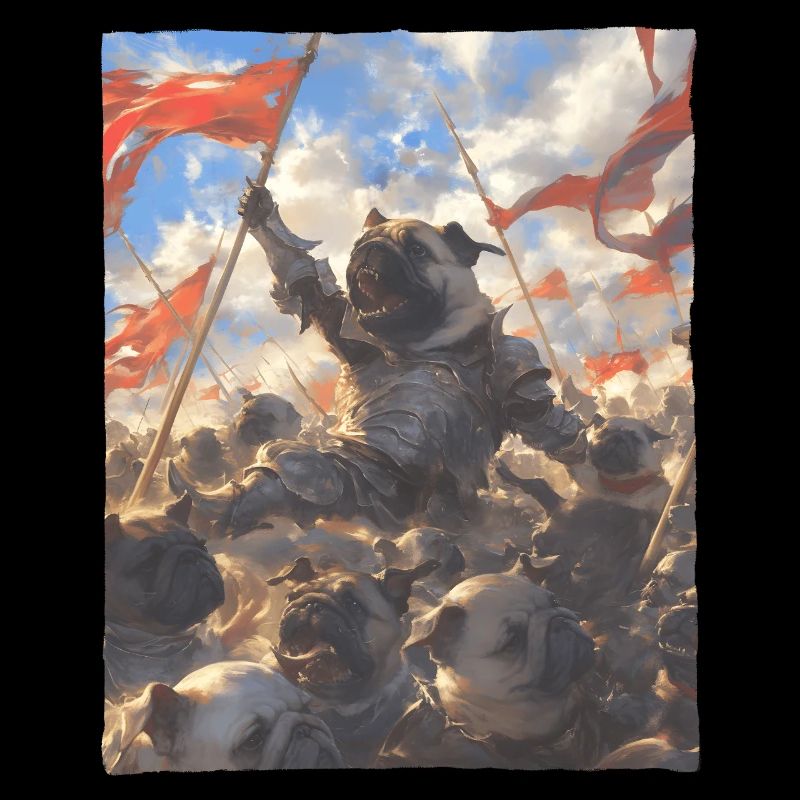 Epische Mops Revolution Kunstvolles Gemälde