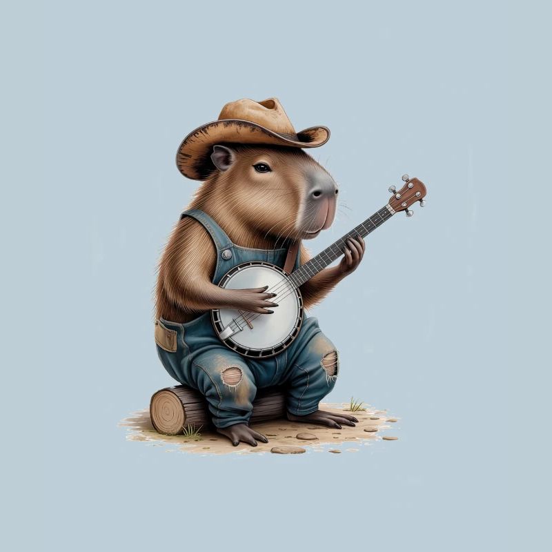 Cool Capybara Playing Banjo
