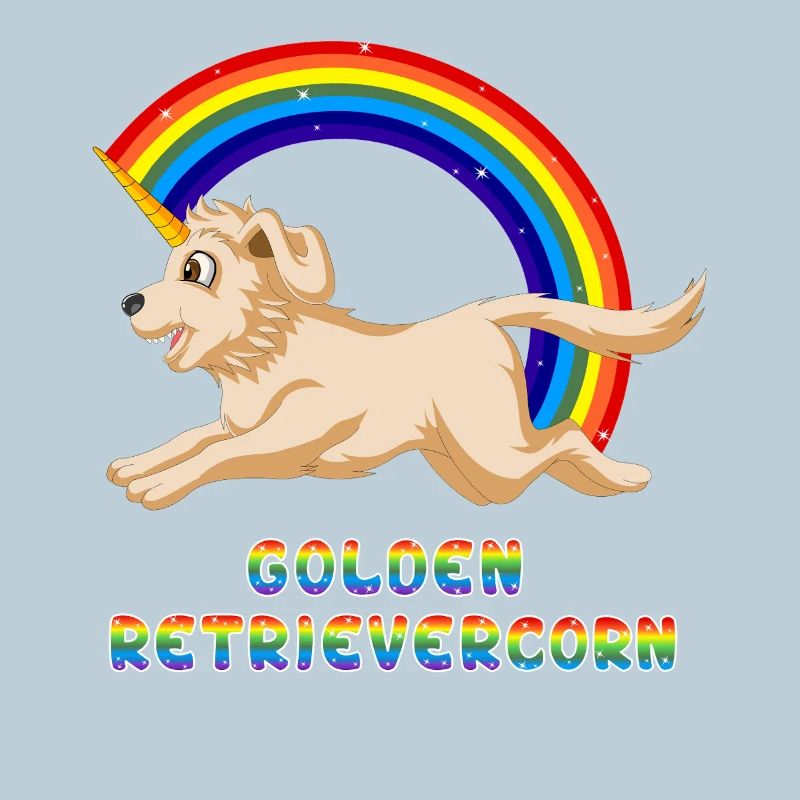 Golden Retriever Einhorn Regenbogen Design