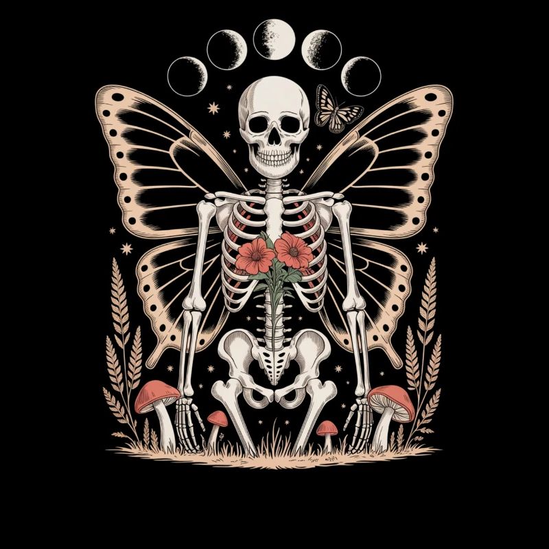 Gothic Skelett Fee mit Mondphasen