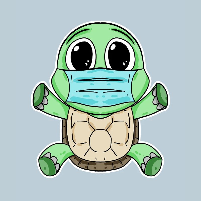 Tortue mignonne avec masque