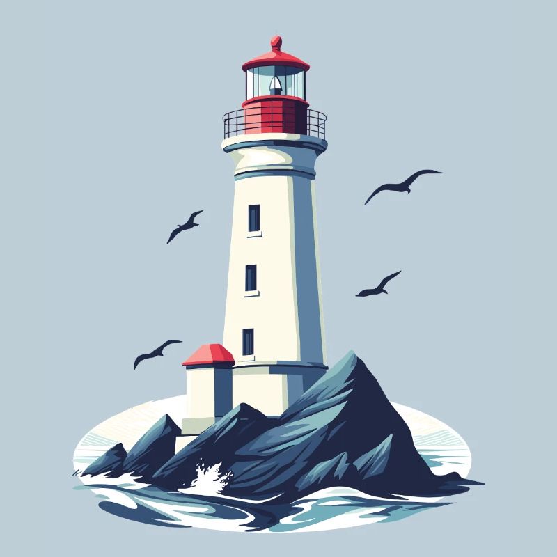 Phare sur la côte rocheuse
