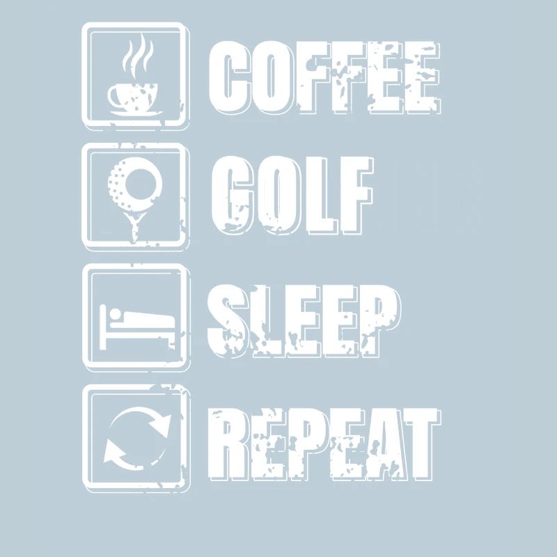 Café Golf Sommeil Répéter Routine Quotidienne Humour