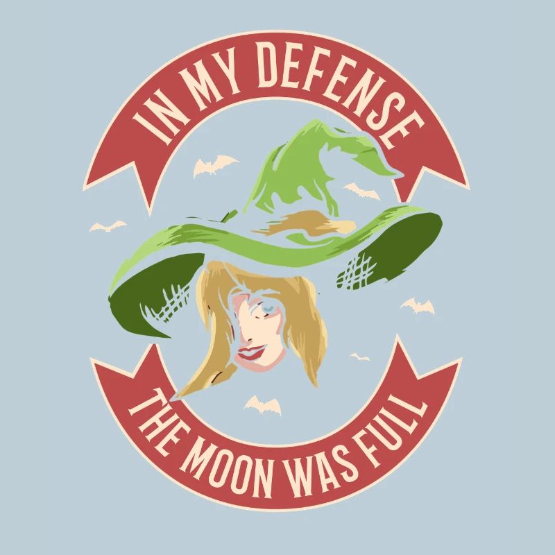 Magical witch with moon motto
