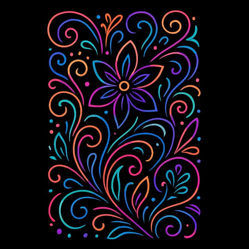 Colorful floral patterns in mandala style