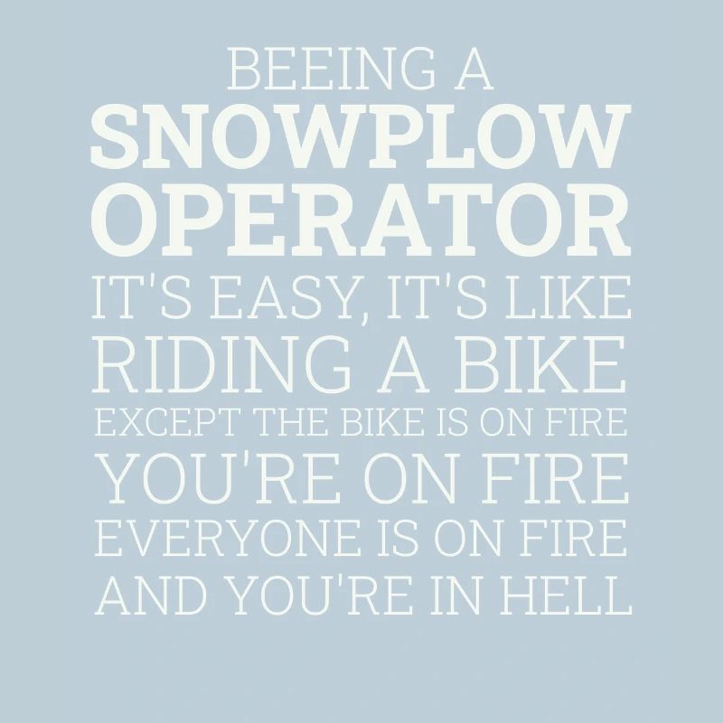 Snowplow Operator Riding A Bike Snow Plow Driver