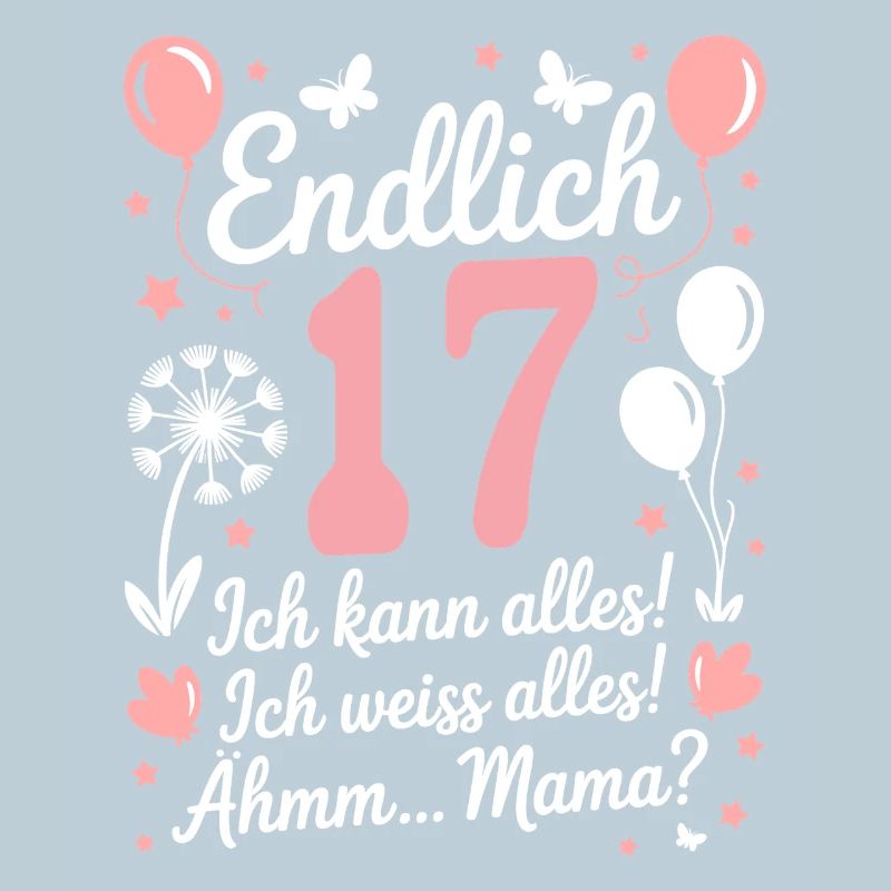 Endlich 17 Geburtstag 17 Jahre Geschenk Mädchen