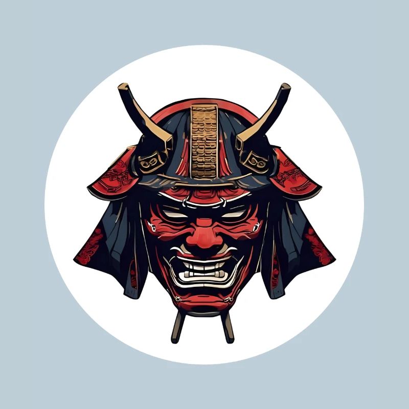Roter Oni Dämonenhelm