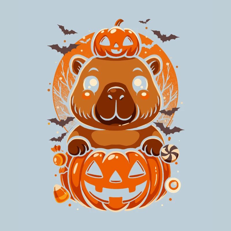 Capibara Halloween Citrouilles
