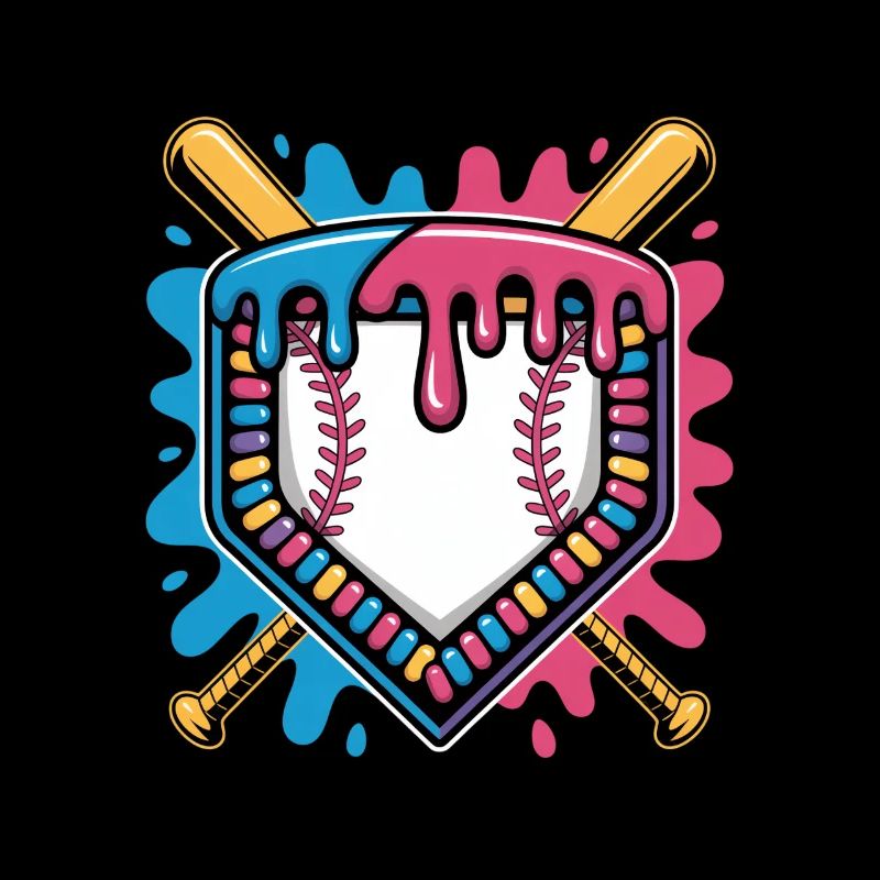 Baseball Home Plate Bats Farbsplash