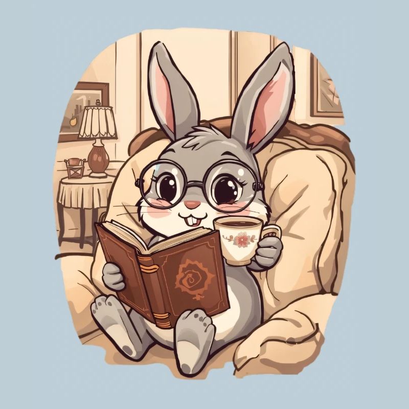 Cuddly Bunny Reading Evening