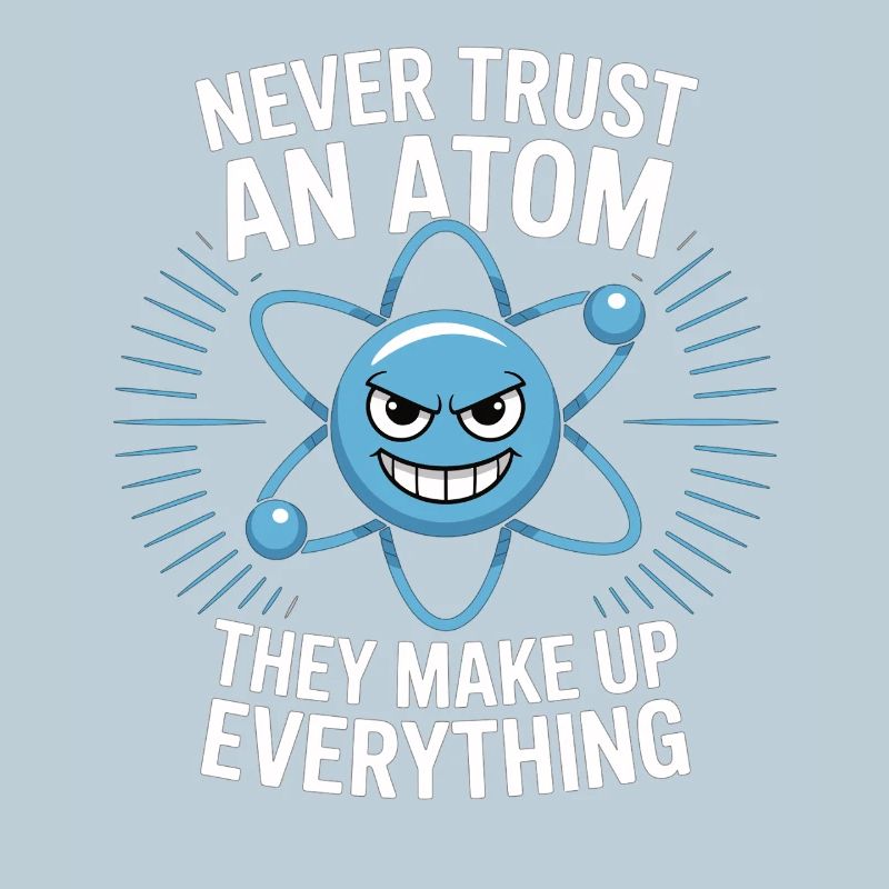 Funny Physics Shirt – Don't Trust an Atom Saying