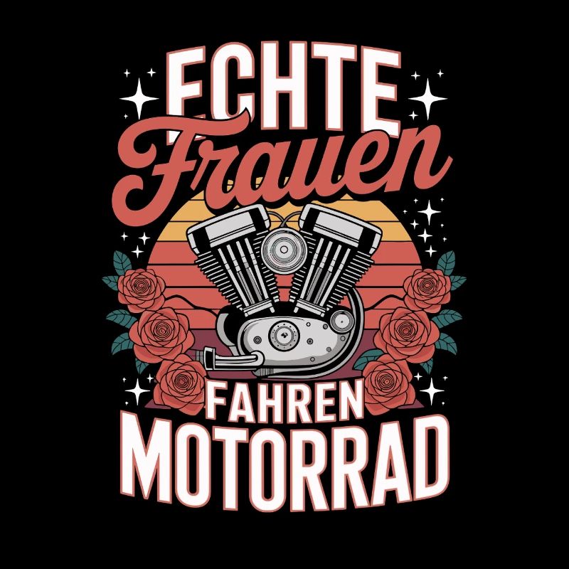 Real Women Riding Motorcycle Vintage Style Engine
