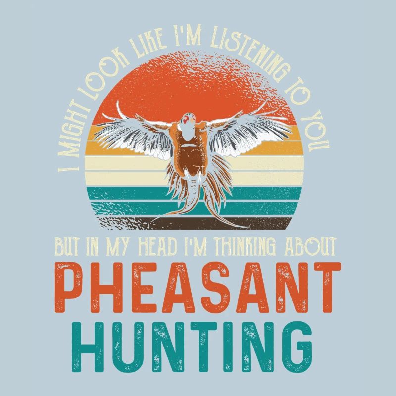 Pheasant Hunting Retro Sunset