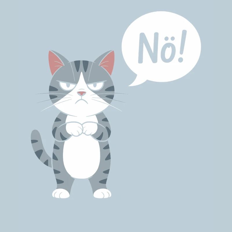 Non! Drôle de chat avec dicton