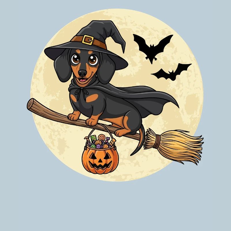 Süßer Dackel Hexe Halloween