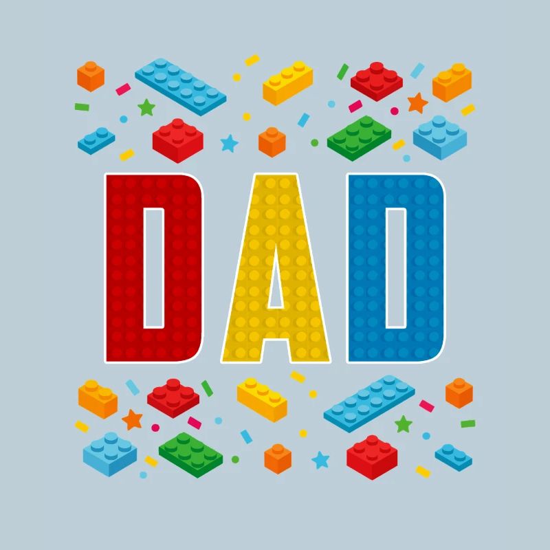Dad Brick Builder Fatherhood Block Building