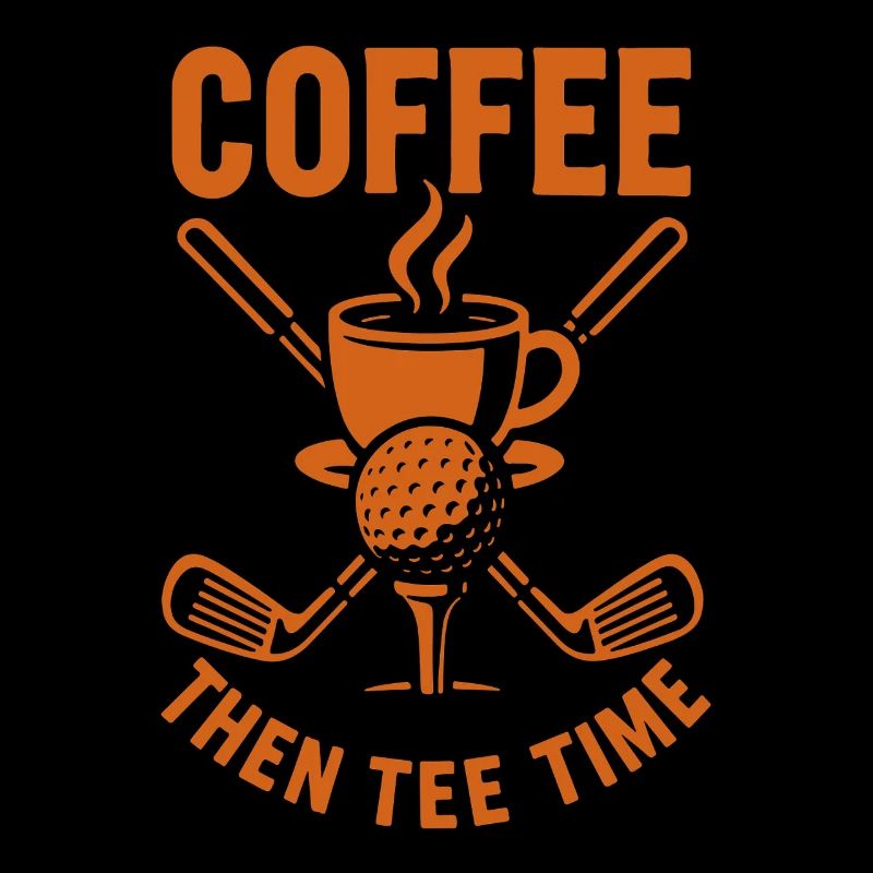 Café puis Tee Time Golf Humour Design