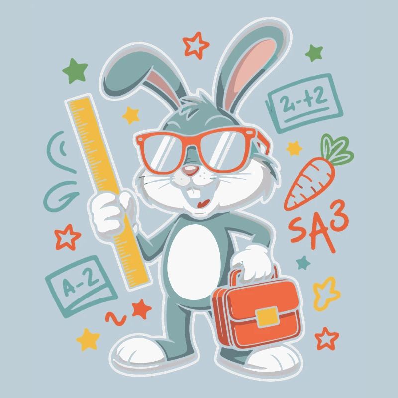 Math Bunny Glasses Suitcase
