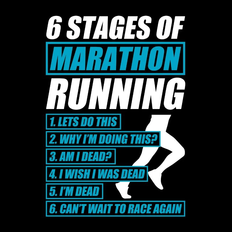 6 étapes du marathon : course drôle de course à pied coureuse