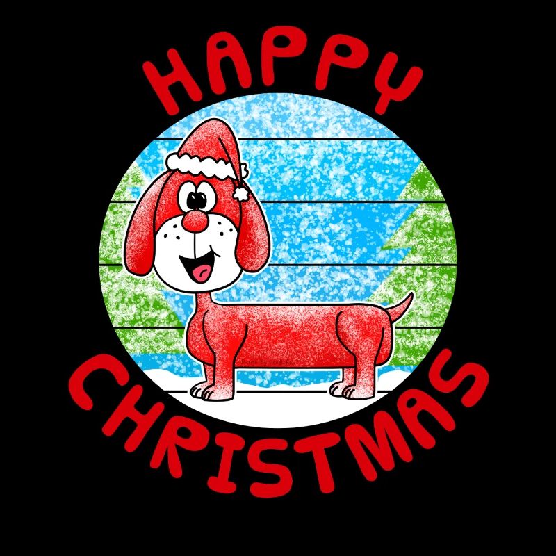 Chien teckel de Noël drôle