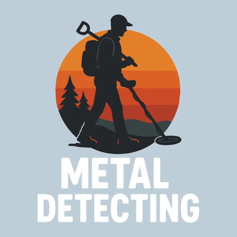 Silhouette d’aventure de chasse au trésor Détection de métaux