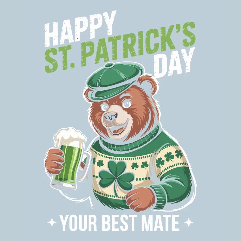 St Patrick's Bär mit Grünem Mantel