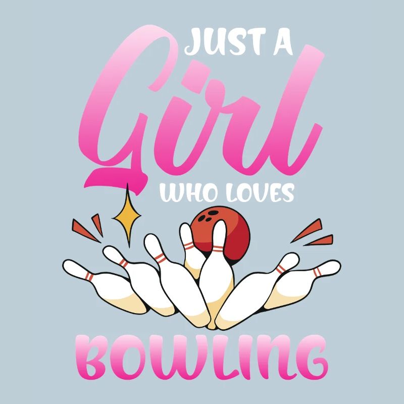 Mädchen liebt Bowling im Pink Gradient