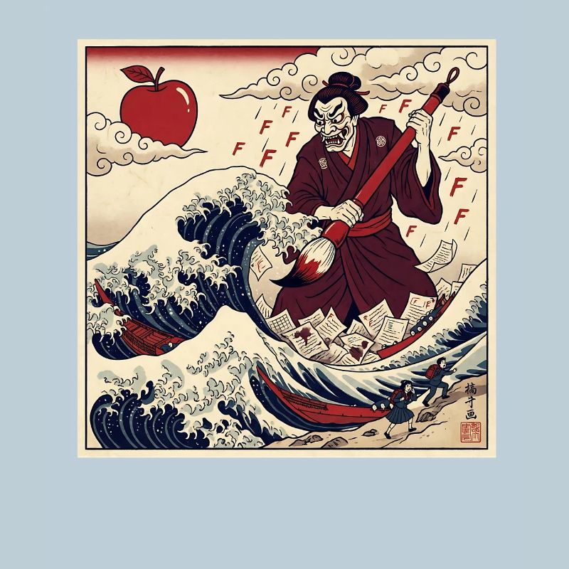 F Notes du professeur samouraï Vague de tsunami