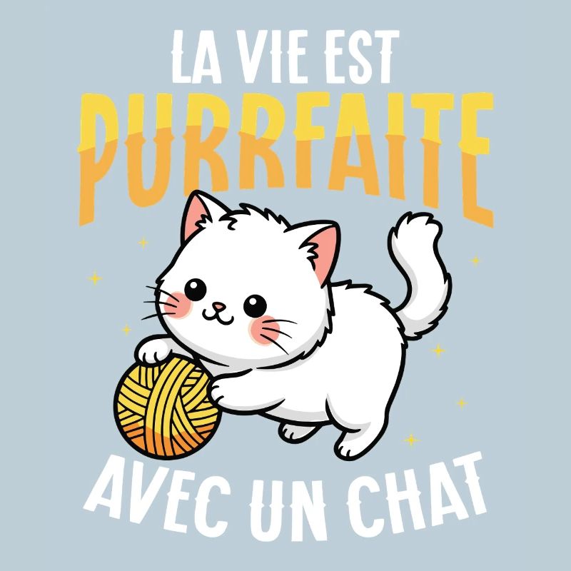 La vie ronronne avec un chat mignon