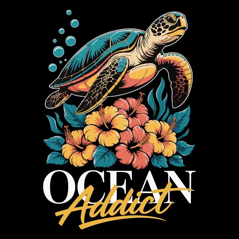 Sea Turtle Ocean Addict Design