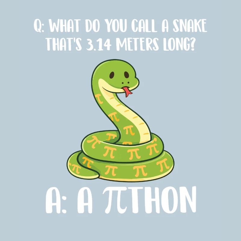 Schlange, 3,14 Meter lang, Pi-Tag-Python-Witz