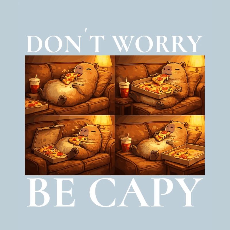 Ne vous inquiétez pas, motif pizza capybara