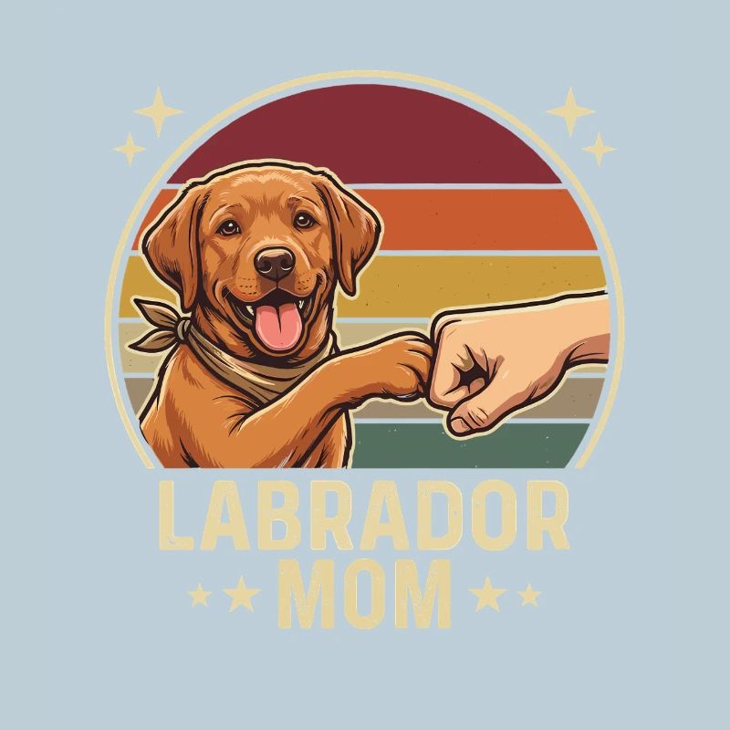 Retro Labrador Mom Foxred Paw Clash