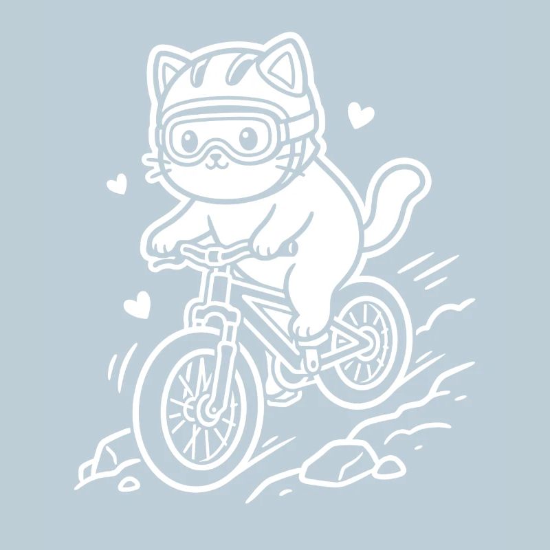 Kawaii Katze Radfahren