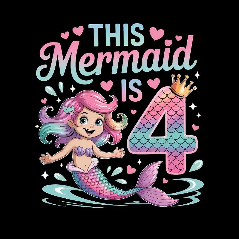 Mermaid 4th Birthday 4 Years