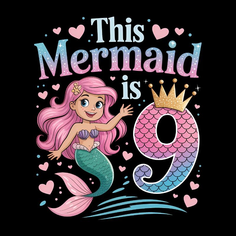 Mermaid 9th Birthday 9 Years