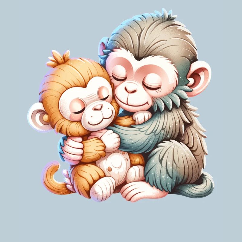 Hugging Monkey Duo